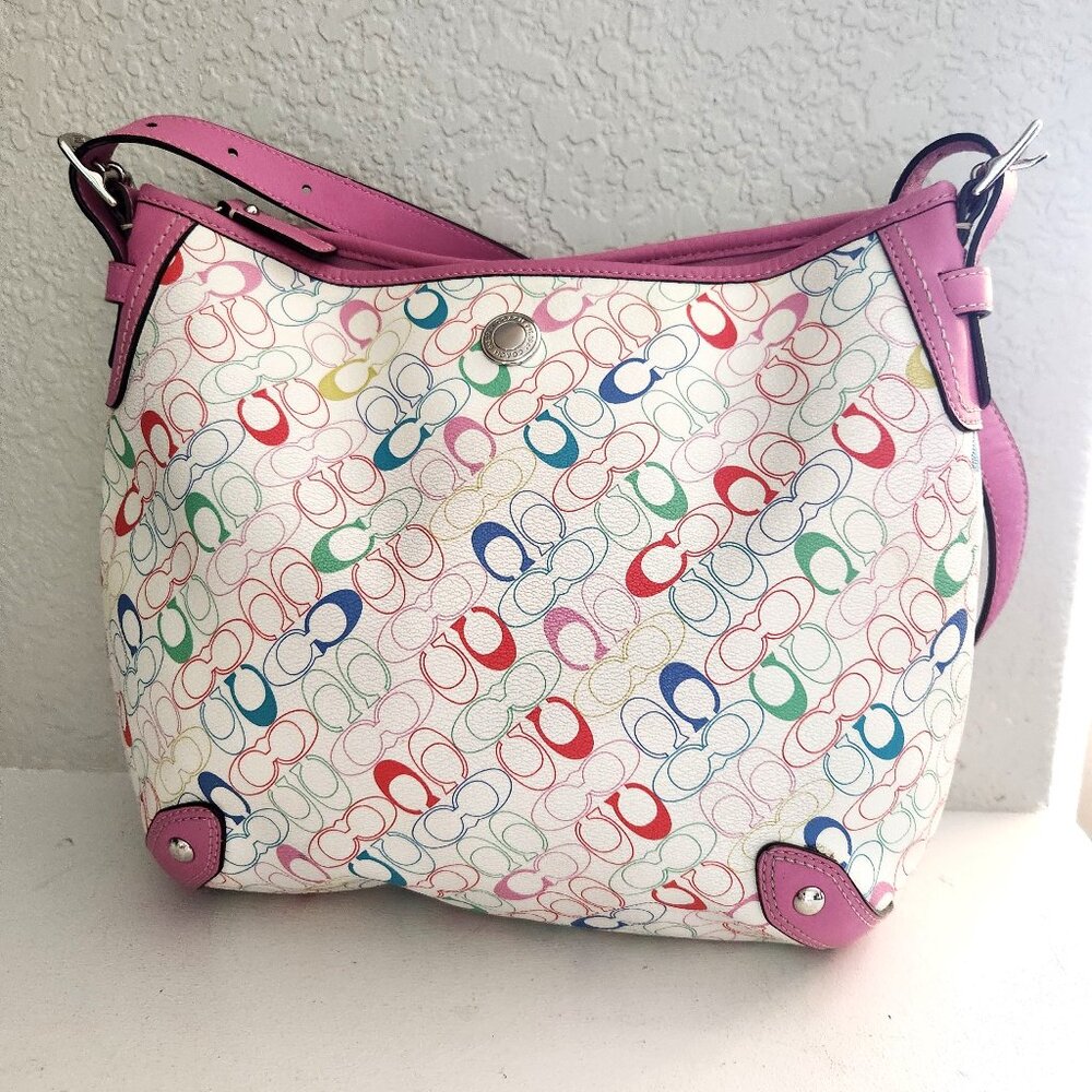 Like New Coach Heritage Chelsea Multi-Color Shoulder Bag/Handbag Purse